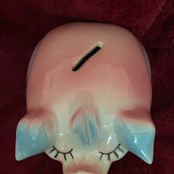 Hull 1957 Pink and Blue Corky Piggy Bank - Picture 5 of 6